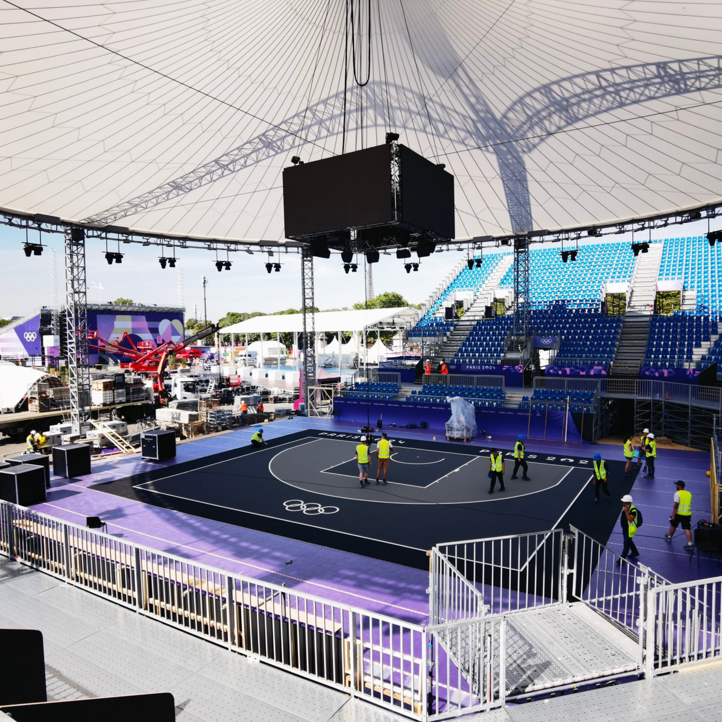 USA Enlio Official 3X3 Basketball Court – FIBA Certified – 25' x 25' – Club Kit