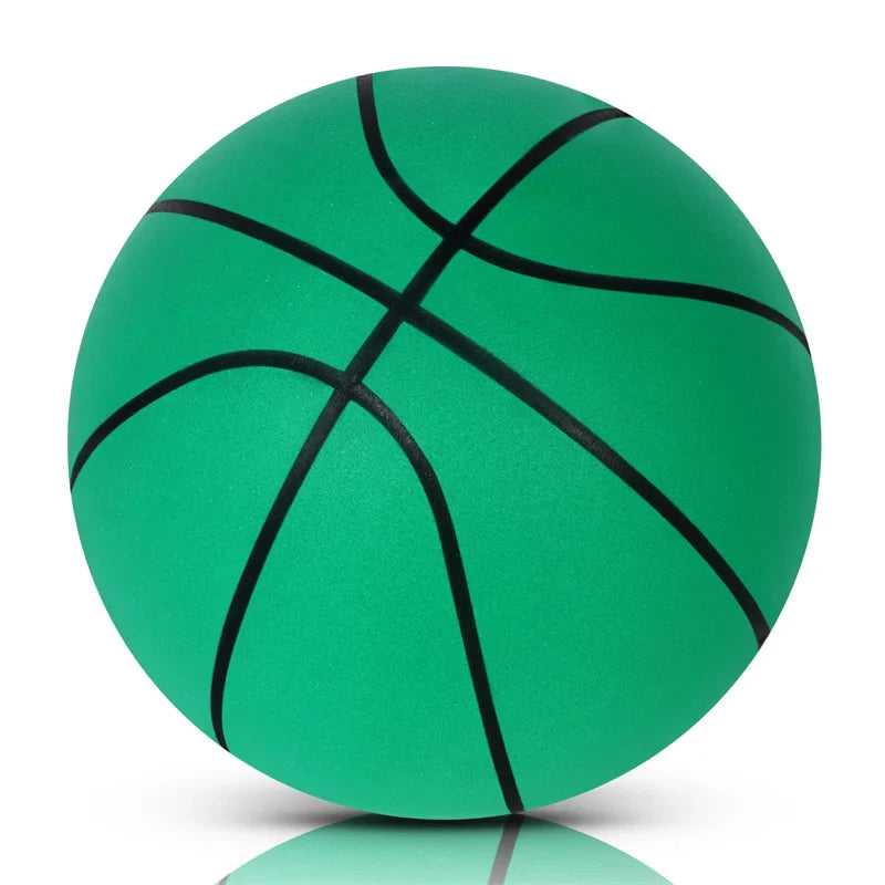 Silent Indoor Basketball Size 7 (24 cm / 9.45 in) Mute PU Foam Ball with Groove Lines High-Elastic
