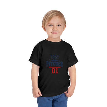 Toddler Tee — "Dad's Future Pitcher 01" Baseball Baby Shirt