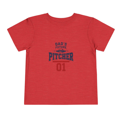 Toddler Tee — "Dad's Future Pitcher 01" Baseball Baby Shirt