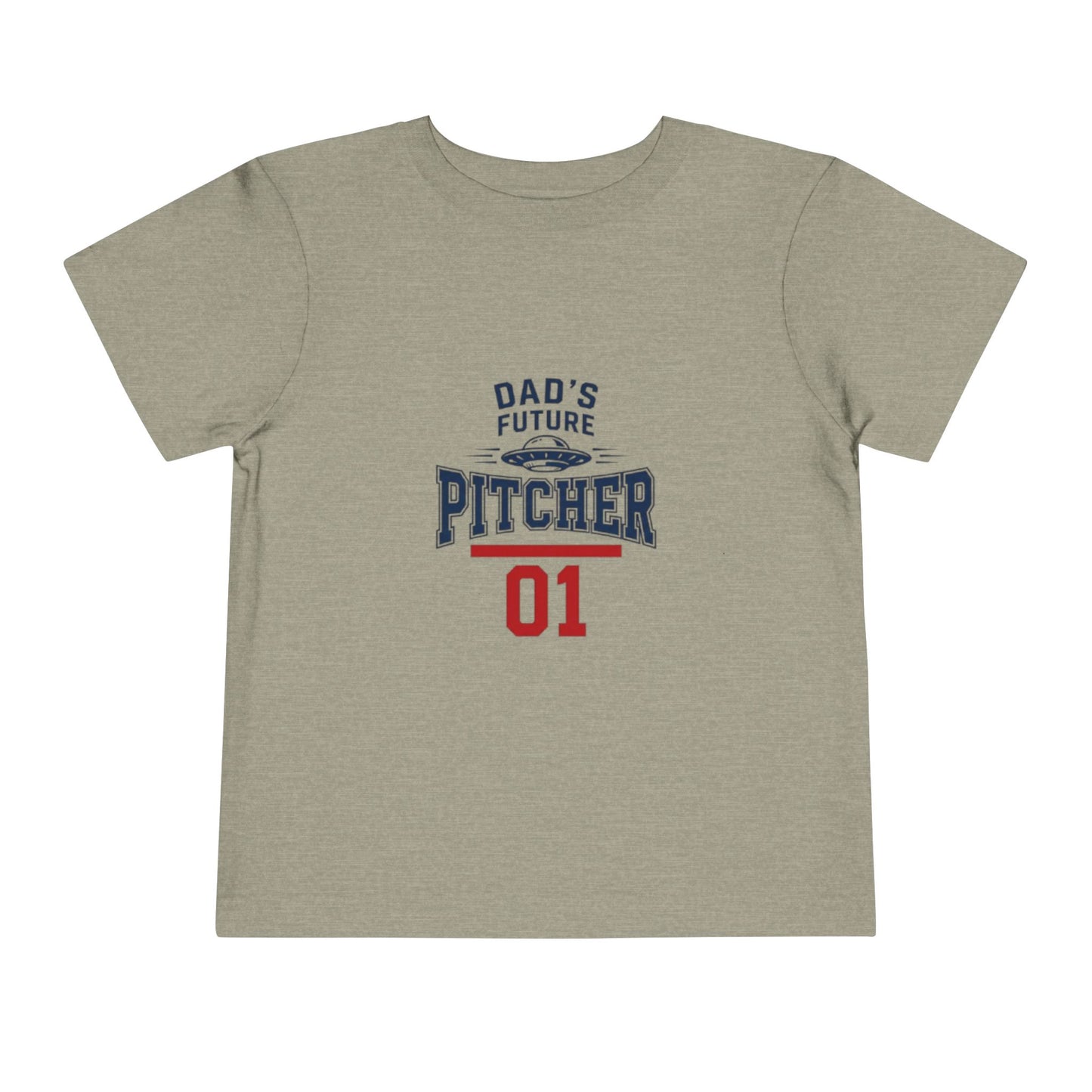 Toddler Tee — "Dad's Future Pitcher 01" Baseball Baby Shirt