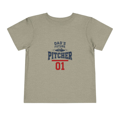 Toddler Tee — "Dad's Future Pitcher 01" Baseball Baby Shirt