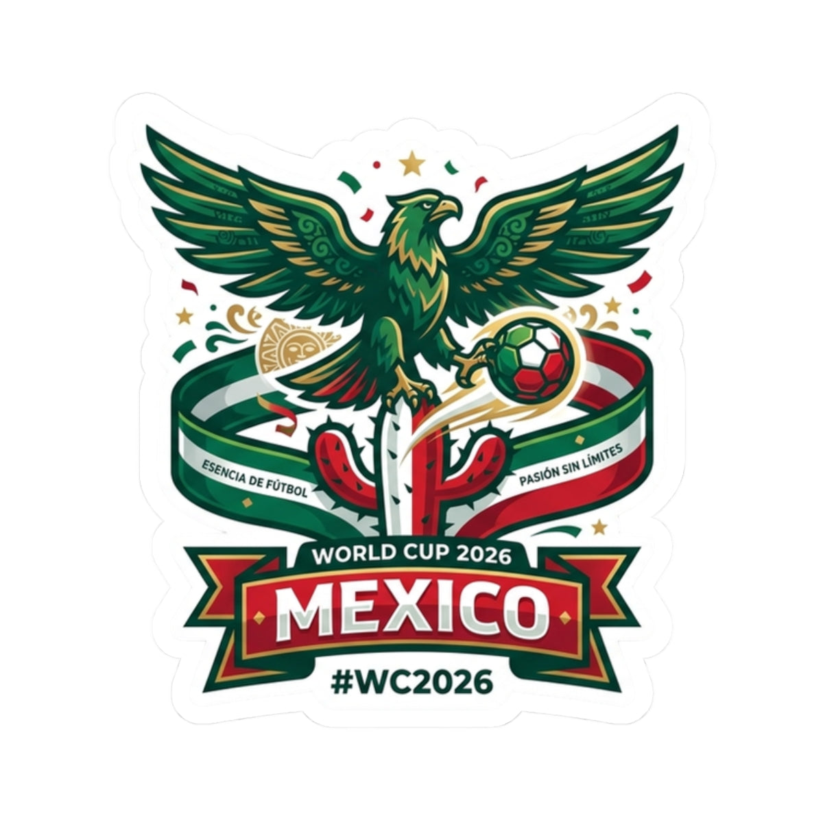 Mexico World Cup 2026 Sticker — Eagle Soccer Emblem #WC2026