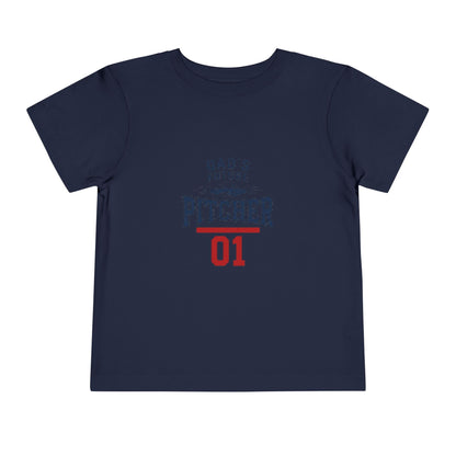 Toddler Tee — "Dad's Future Pitcher 01" Baseball Baby Shirt