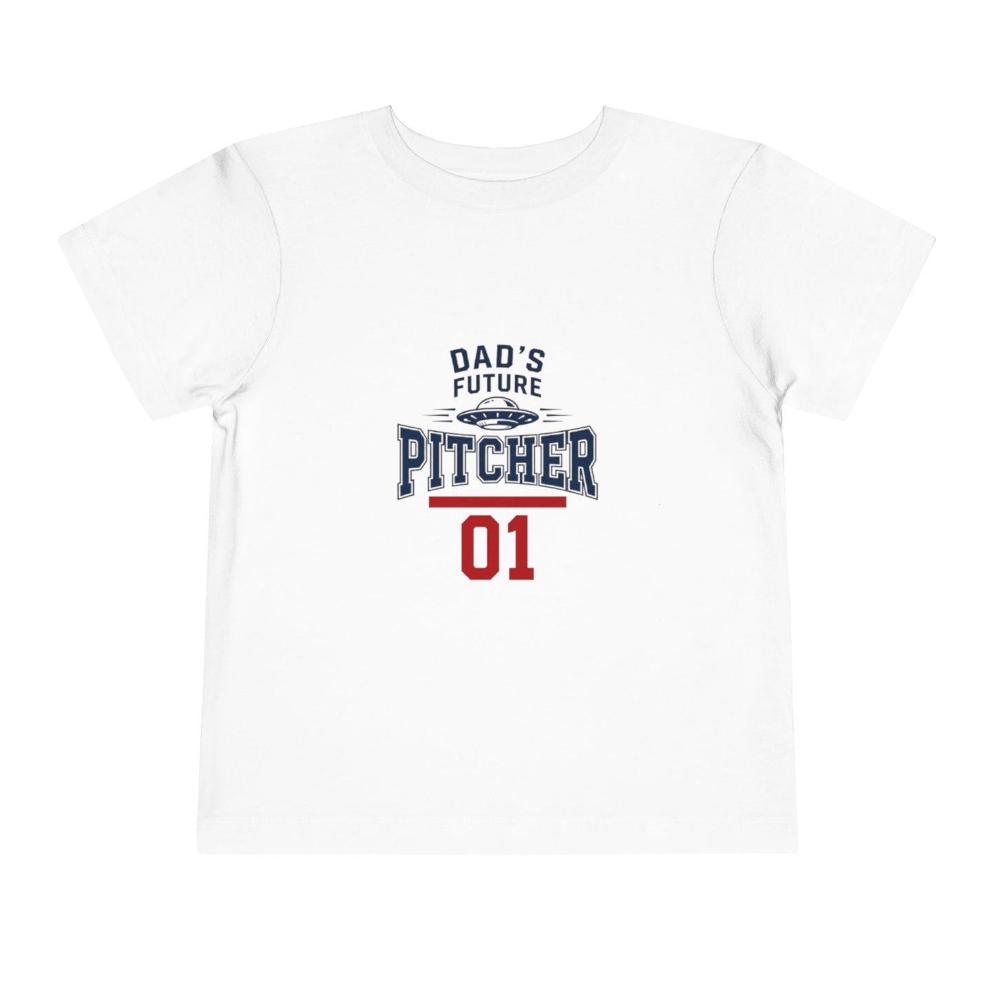 Toddler Tee — "Dad's Future Pitcher 01" Baseball Baby Shirt