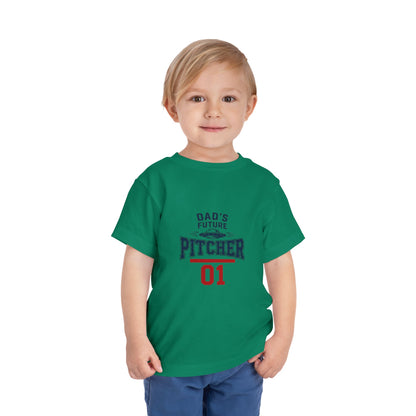 Toddler Tee — "Dad's Future Pitcher 01" Baseball Baby Shirt