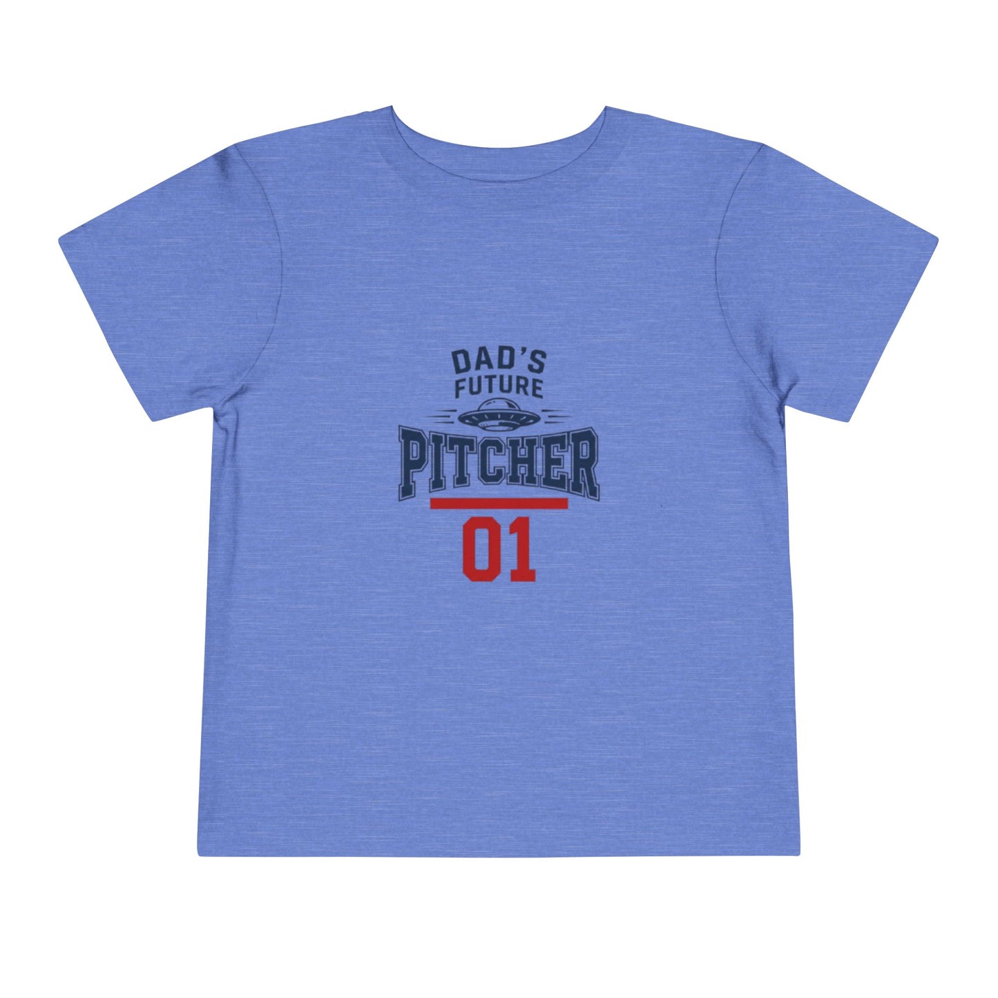 Toddler Tee — "Dad's Future Pitcher 01" Baseball Baby Shirt