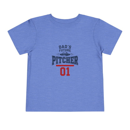 Toddler Tee — "Dad's Future Pitcher 01" Baseball Baby Shirt
