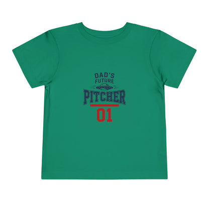 Toddler Tee — "Dad's Future Pitcher 01" Baseball Baby Shirt