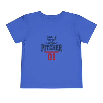 Toddler Tee — "Dad's Future Pitcher 01" Baseball Baby Shirt