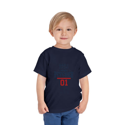Toddler Tee — "Dad's Future Pitcher 01" Baseball Baby Shirt
