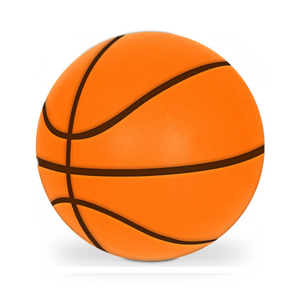 Silent Indoor Basketball Size 7 (24 cm / 9.45 in) Mute PU Foam Ball with Groove Lines High-Elastic
