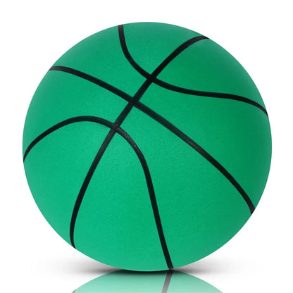 Silent Indoor Basketball Size 7 (24 cm / 9.45 in) Mute PU Foam Ball with Groove Lines High-Elastic